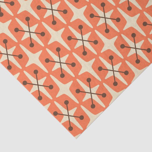 Midden-eeuwse moderne Starburst Patroon Tissuepapier (Detail)