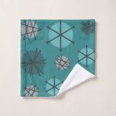 Midden-eeuwse moderne Starbursts Blauwgroen Bad Handdoek (Wasdoekje)