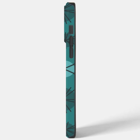 Midden-eeuwse moderne Starbursts Blauwgroen Case-Mate iPhone Case (Achterkant / Links)