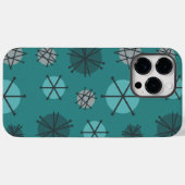 Midden-eeuwse moderne Starbursts Blauwgroen Case-Mate iPhone Case (Achterkant (horizontaal))
