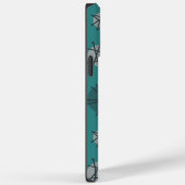 Midden-eeuwse moderne Starbursts Blauwgroen Case-Mate iPhone Case (Achterkant / Rechts)