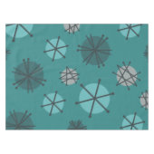 Midden-eeuwse moderne Starbursts Blauwgroen Tafelkleed (Voorkant (Horizontaal))