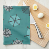 Midden-eeuwse moderne Starbursts Blauwgroen Theedoek (Quarter Fold)