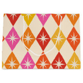 Midden-eeuwse moderne Starbursts op Retro Diamonds Groot Cadeauzakje (Voorkant)