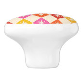 Midden-eeuwse moderne Starbursts op Retro Diamonds Keramische Knop (Zijkant)