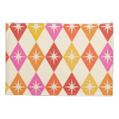 Midden-eeuwse moderne Starbursts op Retro Diamonds Kussensloop (Achterkant)