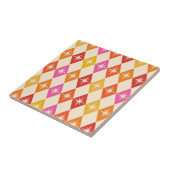 Midden-eeuwse moderne Starbursts op Retro Diamonds Tegeltje (Zijkant)