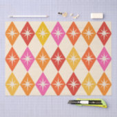 Midden-eeuwse moderne Starbursts op Retro Diamonds Tissuepapier (Craft)