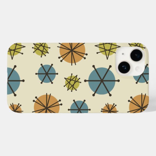 Midden-eeuwse moderne Starbursts veelkleurige Case-Mate iPhone Case (Achterkant (horizontaal))