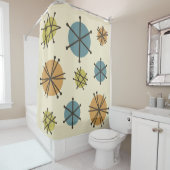 Midden-eeuwse moderne Starbursts veelkleurige Douchegordijn (In situ)