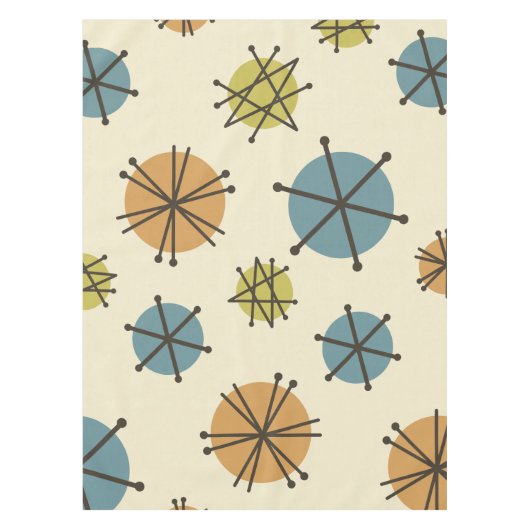 Midden-eeuwse moderne Starbursts veelkleurige Tafelkleed (Voorkant)