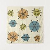 Midden-eeuwse moderne Starbursts veelkleurige Wandkleed (Voorkant (horizontaal))