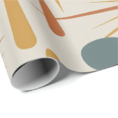 Midden-eeuwse moderne stervormig atoompatroon cadeaupapier (Rol Hoek)