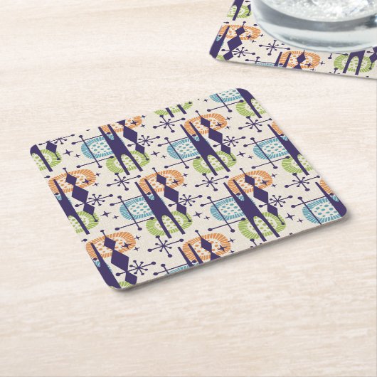 Midden-eeuwse moderne stijl kartonnen onderzetters (Schuin)