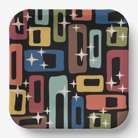 Midden-eeuwse moderne stijl papieren bordje (Voorkant)