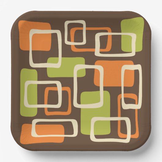 Midden-eeuwse moderne stijl papieren bordje (Voorkant)