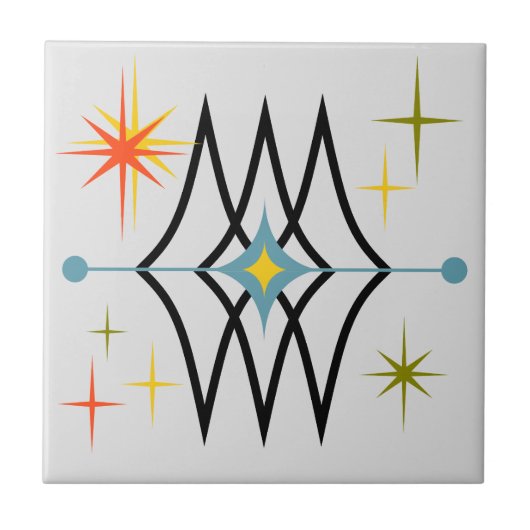 Midden-eeuwse moderne stijl tegeltje (Voorkant)