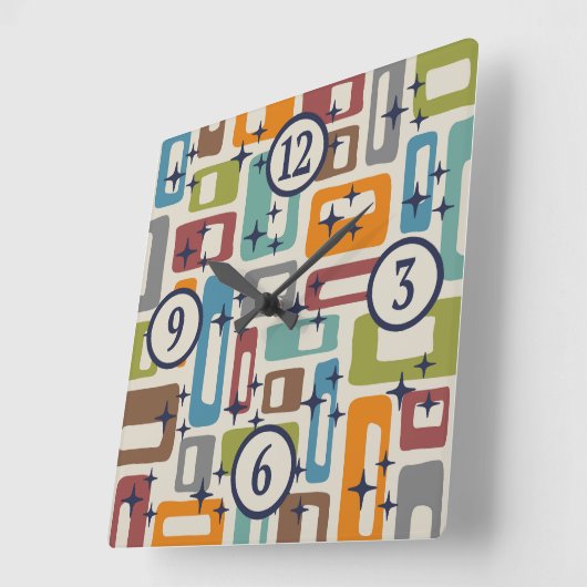 Midden-eeuwse moderne stijl vierkante klok (Hoek)