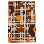 Midden-eeuwse moderne Stippen Patroon Bruin Sinaas Medium Cadeauzakje (Voorkant)