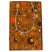 Midden-eeuwse moderne Stippen Patroon Bruin Sinaas Medium Cadeauzakje (Voorkant)