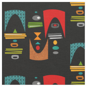 Midden-eeuwse moderne Tiki TokBlack Stof