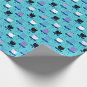 Midden-eeuwse moderne tulp - Blauw Cadeaupapier (Hoek)