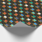 Midden-eeuwse moderne tulp - zwart cadeaupapier (Hoek)