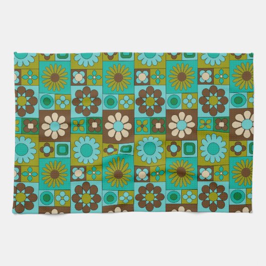 Midden-eeuwse moderne ventilatorpatronen theedoek (Horizontaal)