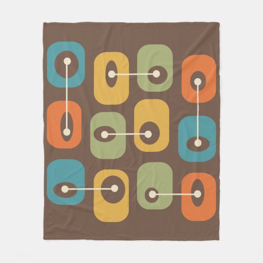 Midden-eeuwse moderne vierkante kubussen fleece deken (Voorkant)