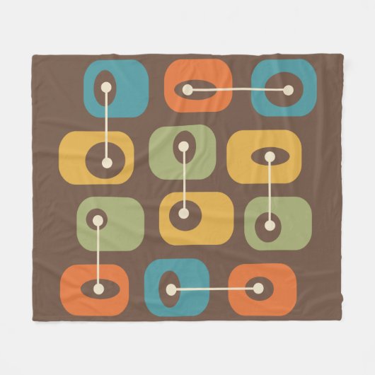 Midden-eeuwse moderne vierkante kubussen fleece deken (Voorkant (Horizontaal))