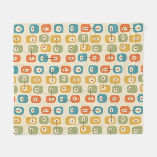 Midden-eeuwse moderne vierkante kubussen fleece deken (Voorkant (Horizontaal))