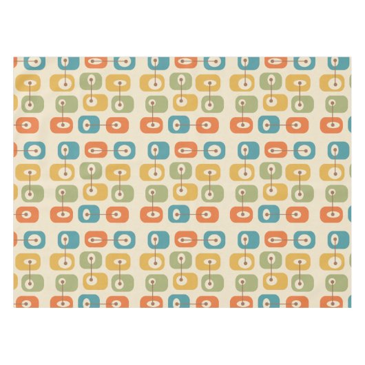 Midden-eeuwse moderne vierkante kubussen tafelkleed (Voorkant (Horizontaal))