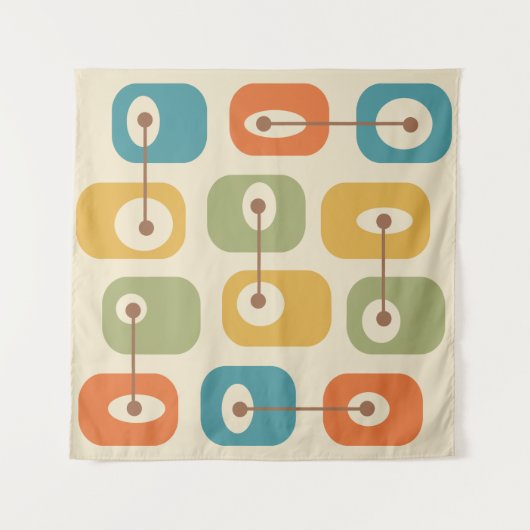 Midden-eeuwse moderne vierkante kubussen wandkleed (Voorkant (horizontaal))