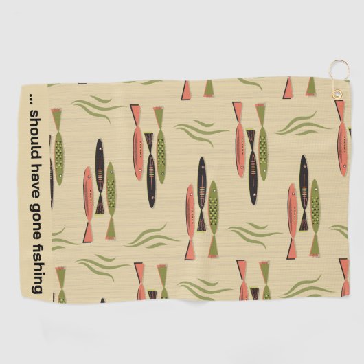 Midden-eeuwse moderne vis golfhanddoek (Horizontaal)