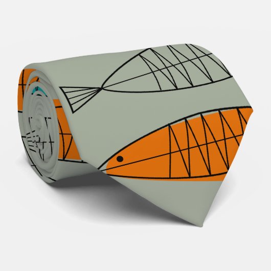 Midden-eeuwse moderne vis Stropdas selderij Green (Opgerold)