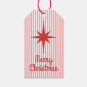 Midden-eeuwse moderne vrolijke kerst retro cadeaulabel (Voorkant)