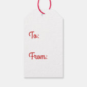 Midden-eeuwse moderne vrolijke kerst retro cadeaulabel (Achterkant)