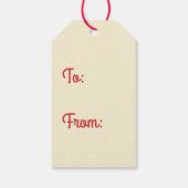 Midden-eeuwse moderne vrolijke kerst retro cadeaulabel (Achterkant)