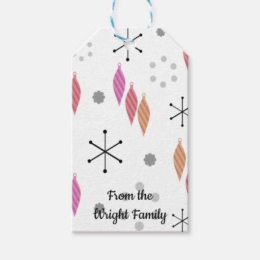 Midden-eeuwse moderne winter cadeaulabel (Voorkant)