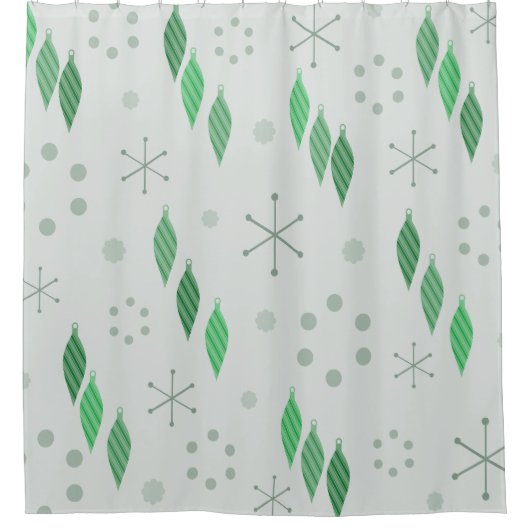 Midden-eeuwse moderne winter groen douchegordijn (Voorkant)