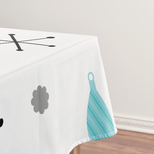 Midden-eeuwse moderne winter groen tafelkleed (Voorbeeld)