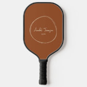 Midden-eeuwse moderne woestijnzon | Scriptnaam Pickleball Paddle (Achterkant)