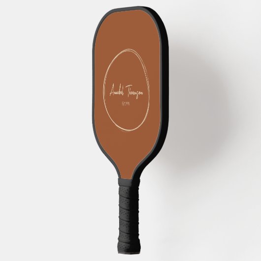 Midden-eeuwse moderne woestijnzon | Scriptnaam Pickleball Paddle (Links)