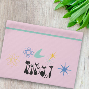 Midden-eeuwse moderne zwarte katten atoomkat van 5 theedoek