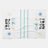 Midden-eeuwse moderne zwarte katten atoomkat van 5 theedoek (Horizontaal)