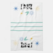 Midden-eeuwse moderne zwarte katten atoomkat van 5 theedoek (Verticaal)