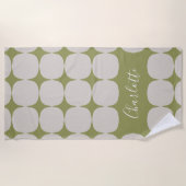 Midden-eeuwse modus in Olive Green Strandlaken (Voorkant)