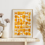 Midden-eeuwse mosterd geel geometrische kunst aan  poster<br><div class="desc">Mid Century Mosterd Geometrische Wall Art Print</div>