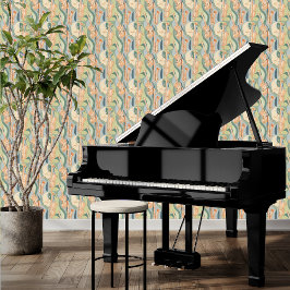 Midden-eeuwse muziekinstrumenten DIY Peel en Stick Behang