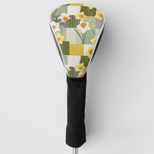 Midden-eeuwse narcis bloempatroon (1) golfheadcover (Voorkant)